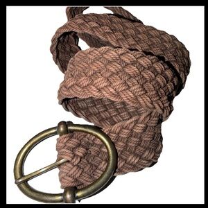 BROWN braided Weaved BOHO Belt Women's 38” long Medium Large HIPPIE FESTIVAL 38”
